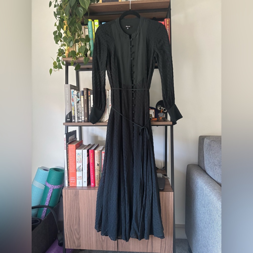 Madewell Black Button-Down Dress, XXS